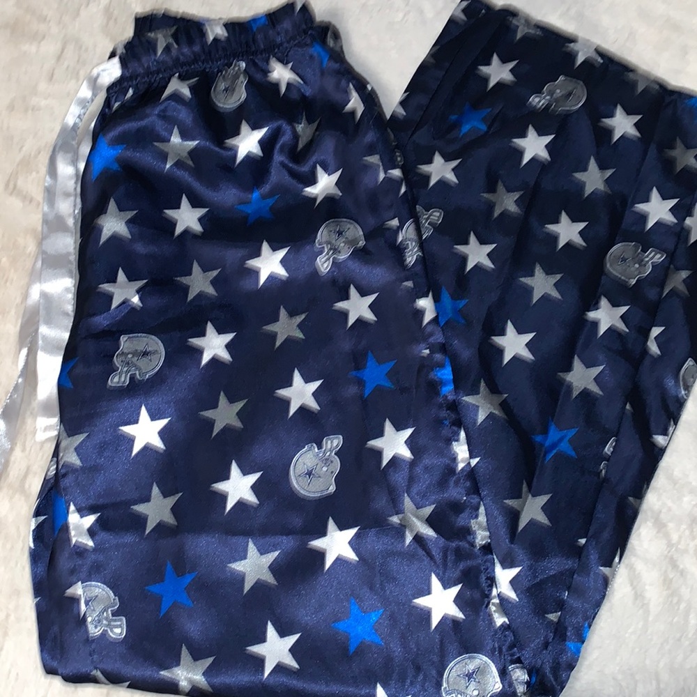 Small Dallas Cowboys blue star helmet nfl pajama pants